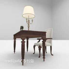 European Desk Chair Antique Style 3d model
