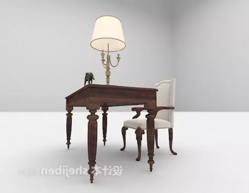 European Desk Chair Antique Style 3d model European Desk Chair Antique Style 3d model