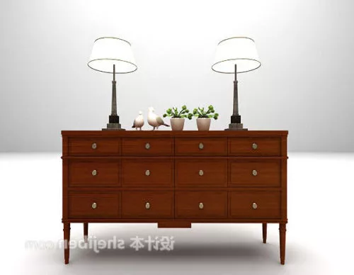 European Solid Wood Cabinet Simple Style 3d model European Solid Wood Cabinet Simple Style 3d model