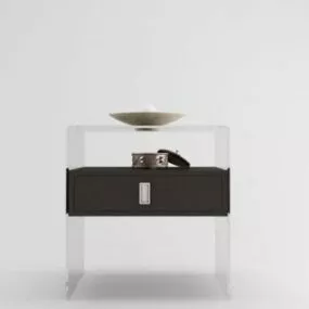 Simple Acrylic Bedside Table 3d model