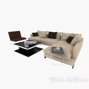 Simple Sofa With Coffee Table 3d model