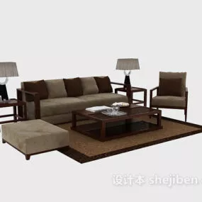 Simple Sofa Coffee Table Set 3d model