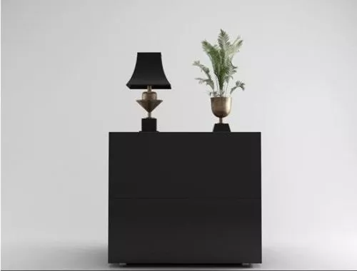 Simple Black Wood Bedside Table 3d model Simple Black Wood Bedside Table 3d model