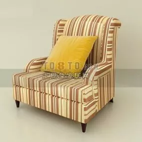 Casual Sofa Chair With Cushion 3d model