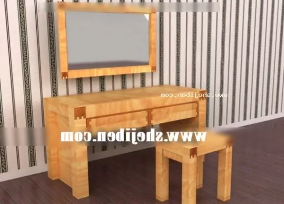 Wooden Mirror Brown Frame 3d model