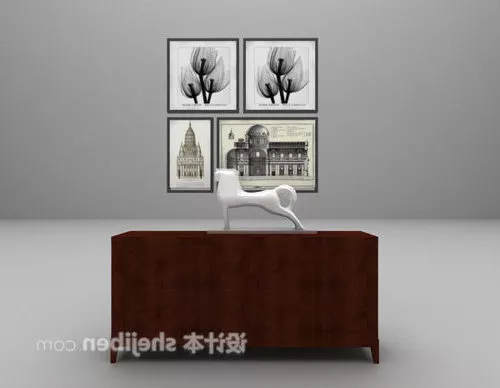 Simple Wooden Entrance Cabinet 3d model Simple Wooden Entrance Cabinet 3d model