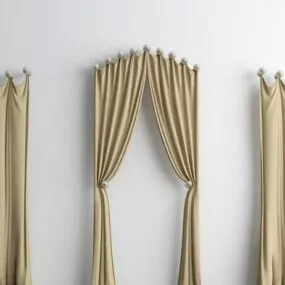 Simple Style Curtain European Style 3d model