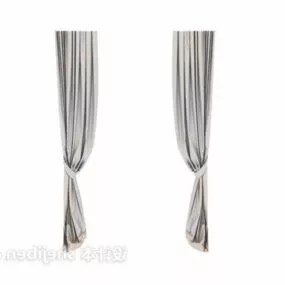 Simple White Grey Curtain 3d model