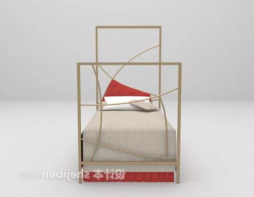 Single Poster Bed 3d model Single Poster Bed 3d model