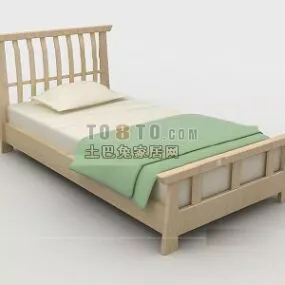 Single Children Bed 3d model