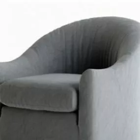 Single Sofa Grey Fabric Texture 3d model