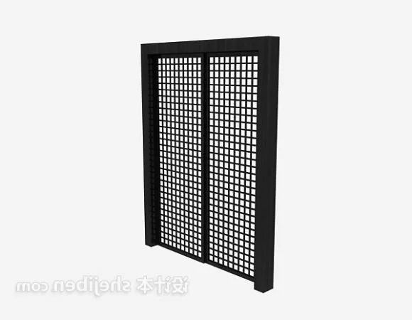 Single Door With Inside Window 3d model