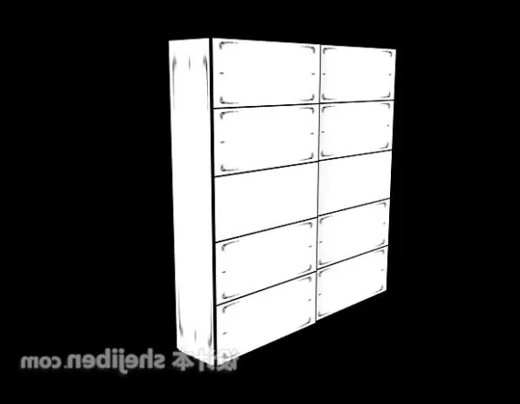 Red Door With Top Window 3d model