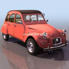 Small Vintage Sedan Car 3d model