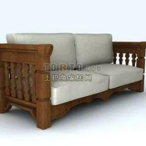 Sofa Wood Frame With Upholstered Pad 3d model