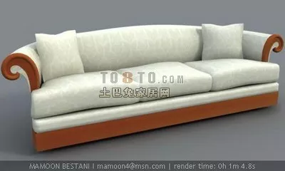 Sofa Fabric With Cushion 3d model Sofa Fabric With Cushion 3d model
