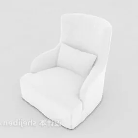 White Fabric Sofa 3d model