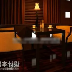 Restaurant Vintage Sofa Armchair Set 3d model