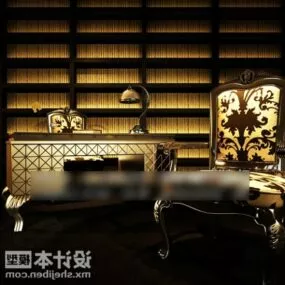 Luxurious Sofa Armchair In Classic Room 3d model
