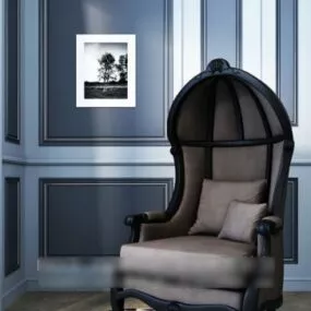 Antique High Back Armchair 3d model