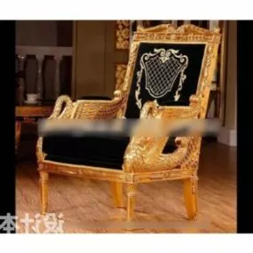 Luxurious Golden Armchair 3d model