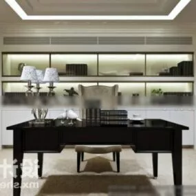 Hall Cabinet Black Wood 3d model
