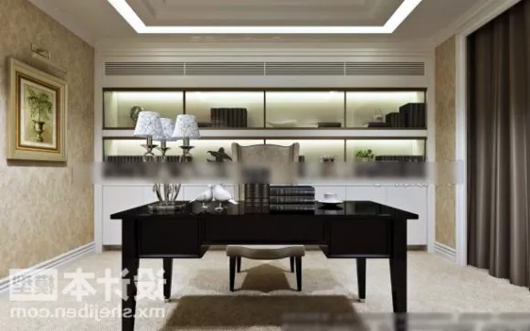 Modern Office Hall Ceiling Decoration 3d model