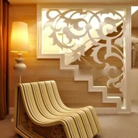 Sofa With Floor Lamp 3d model
