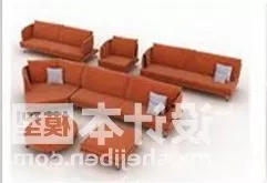 Modern Sofa Armchair Table Set 3d model