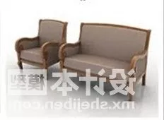 Simple Armchair With Wheels 3d model
