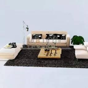 Modern Sofa Coffee Table Set 3d model