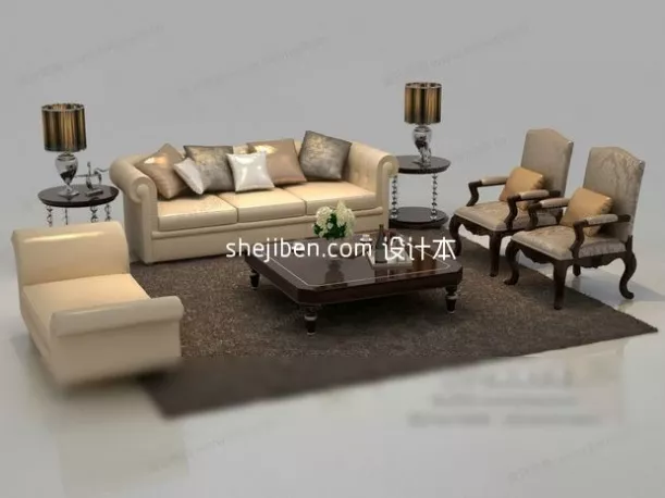 Two Sofa Fabric Texture 3d model