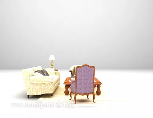Sofa Combination With Chair Table 3d model Sofa Combination With Chair Table 3d model