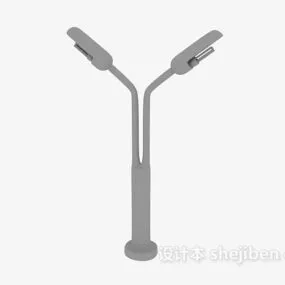 Solar Street Light Dual Lamp 3d model