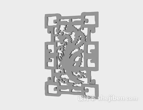 Carving Screen Panel Decoration 3d model Carving Screen Panel Decoration 3d model