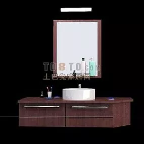 Solid Wood Makeup Table 3d model