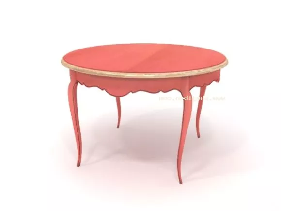 Solid Wood Round Dining Table 3d model Solid Wood Round Dining Table 3d model