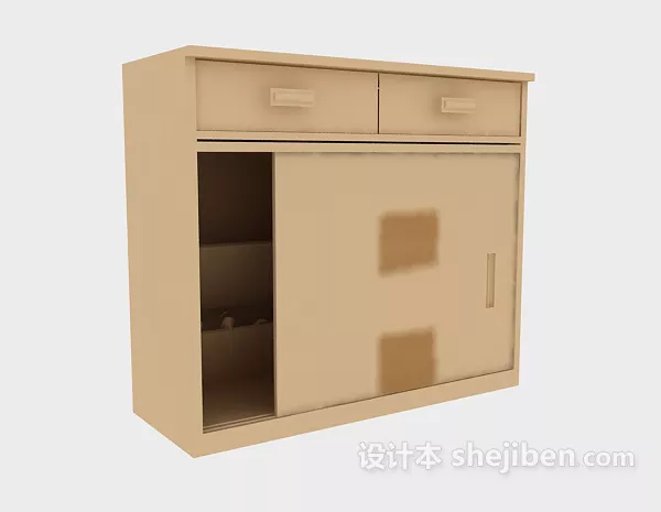 Cabinet Shelf Wood Material 3d model