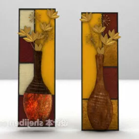 Asian Abstract Flower Painting 3d model