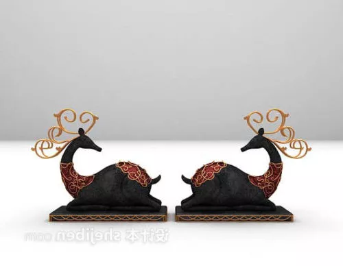 Statue Of Deer 3d model