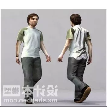 Young Man Standing With Magazine 3d model