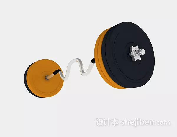 Gym Barbell Black 3d model