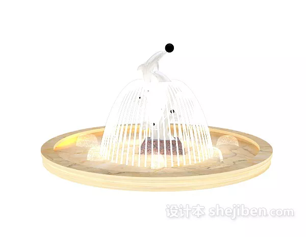 Marble Birdbath Fountain 3d model