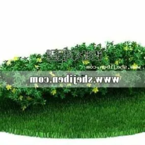 Square Flower Hedge 3d model