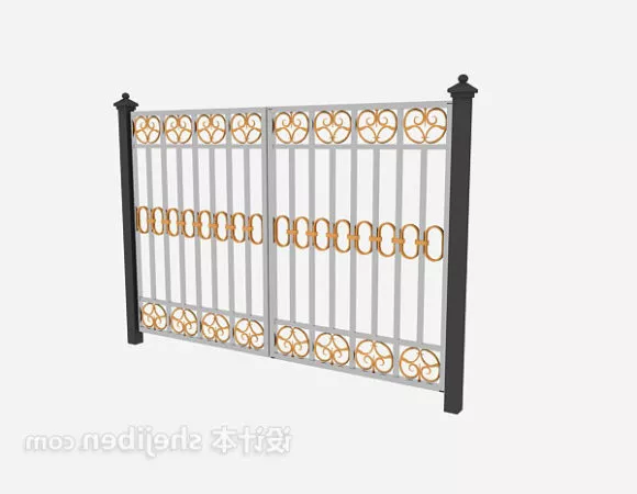 Brick Fence With Column 3d model