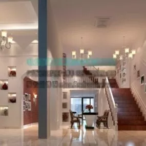 Home Staircase Area Interior Scene 3d model