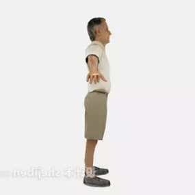Stand Up Old Man Character 3d model