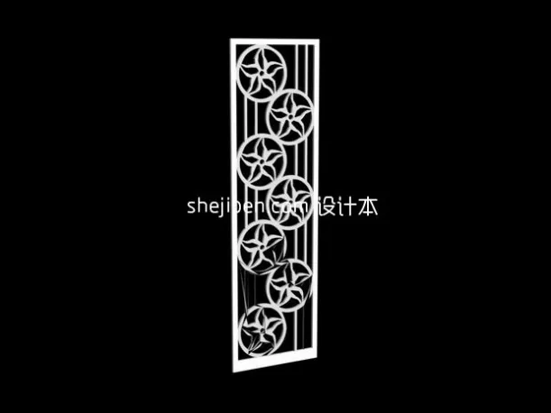 Chinese Partition Frame Decor 3d model