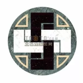 Circle Stone Floor Tile 3d model