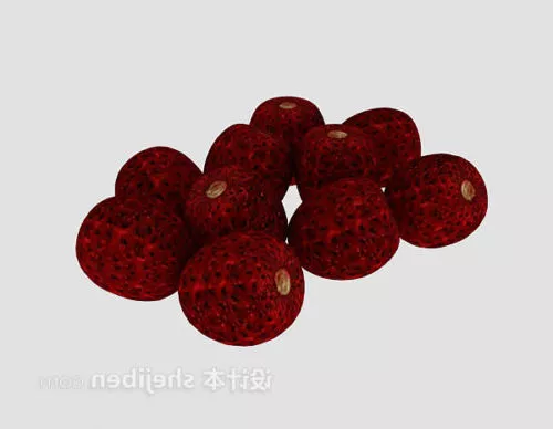 Set Of Lemon Fruit On Basket 3d model